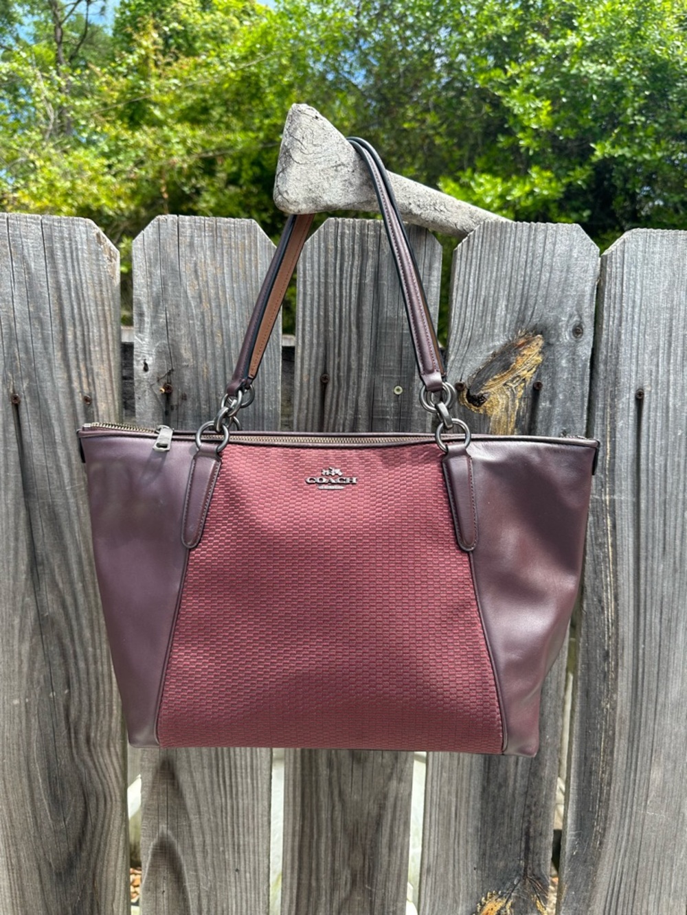 Coach Burgundy and Oxblood Women's Tote